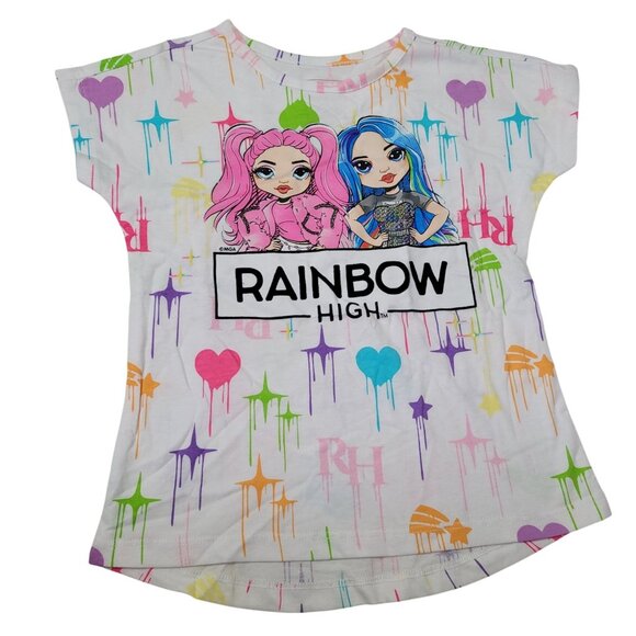 Rainbow High Girls T-Shirt With Colorful Graphics & Heart Print Design Size 4 - Picture 1 of 7